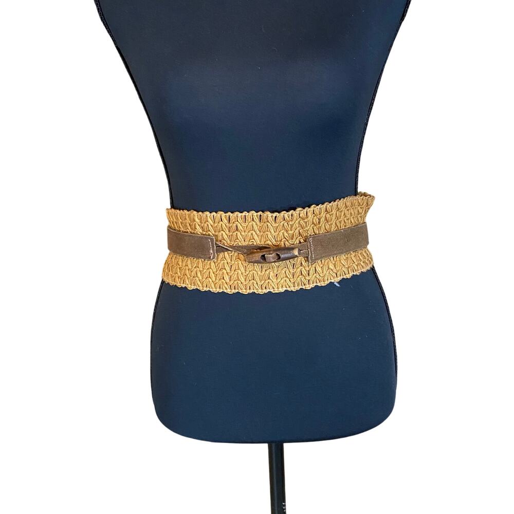 Vintage Philadelphia Rapid Transit Co. Woven Straw Uniform Band Repurposed Belt